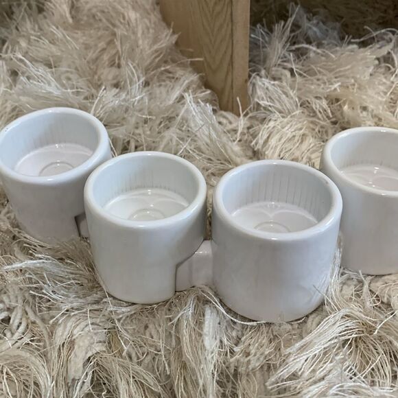 Scandinavian Ikea Varmeljushallare Interlocking Ceramic Tea Light Candle Holders - Picture 16 of 17